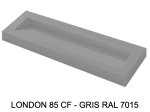 Plan vasque, bassin incliné grand taille 85 cm : L 100 à 201 x P 40 à 51 cm, finition lisse mate, 10 couleurs au choix, , résine Akrytan® teinté dans la masse, Livraison Offerte.